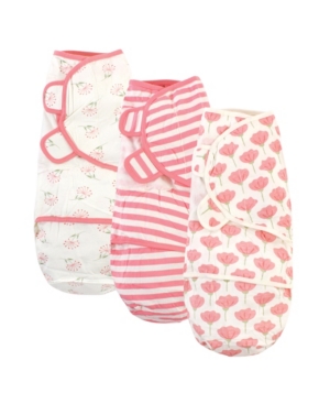 Touched By Nature Baby Girls Tulip Swaddle Wraps, Pack Of 3 In Multi