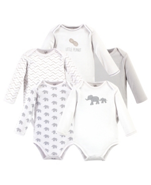 Touched by Nature Baby Girls and Boys Marching Elephant Long-Sleeve Bodysuits Pack of 5