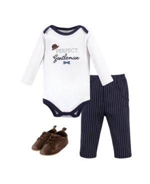 Little Treasure Baby Boys Gentleman Bodysuit Pant and Shoe Set Pack of 3