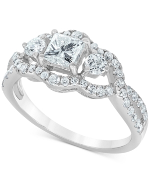 image of Diamond Princess Openwork Engagement Ring (1-1/4 ct. t.w.) in 14k White Gold