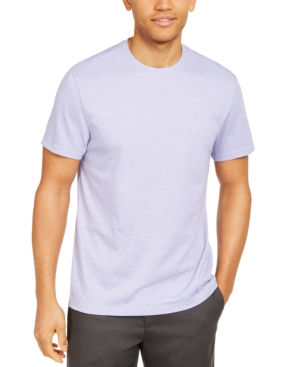 Alfani Men's End-on-end Stripe T-shirt, Created For Macy's In Lush Lilac
