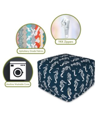 Sea Horse Ottoman Square Pouf 27" x 17"