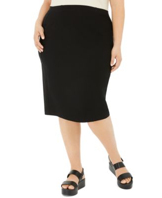 Eileen Fisher - Plus Size High-Waist Pencil Skirt