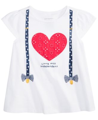 First Impressions - Toddler Girls Cotton Suspenders T-Shirt