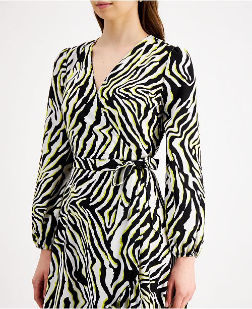 Bar III Zebra-Print Maxi Wrap Dress, Created for Macy's & Reviews ...