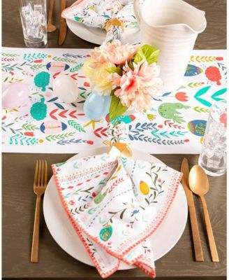 Easter Folk Garden Embellished Table Runner, 14 x 72"