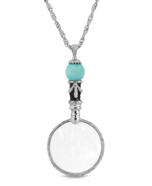 image of 2028 Silver Tone Semi-Precious Turquoise Magnifier 30