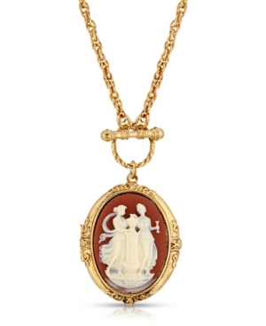 image of 2028 Color Cameo Grecian Muses Locket Necklace