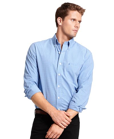 IZOD Big and Tall Long-Sleeve Essential Mini Checked Shirt