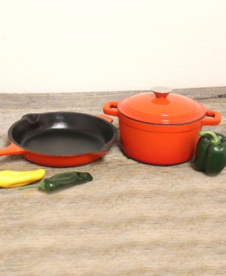 Neo 3pc Cast Iron Cookware Set, Fry Pan & Round Dutch Oven