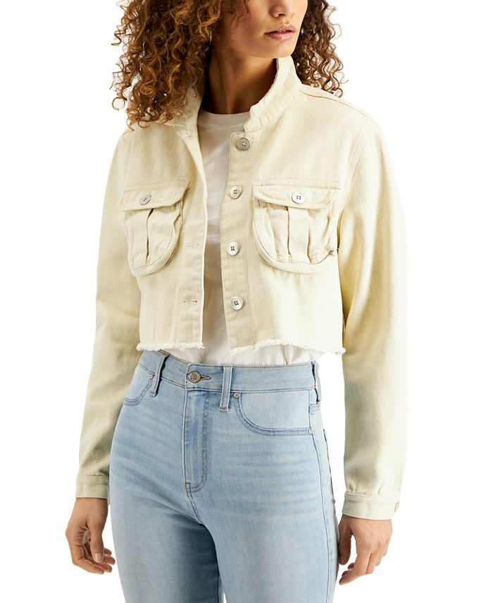 Vigoss Jeans Cotton Cropped Denim Jacket - Macy's