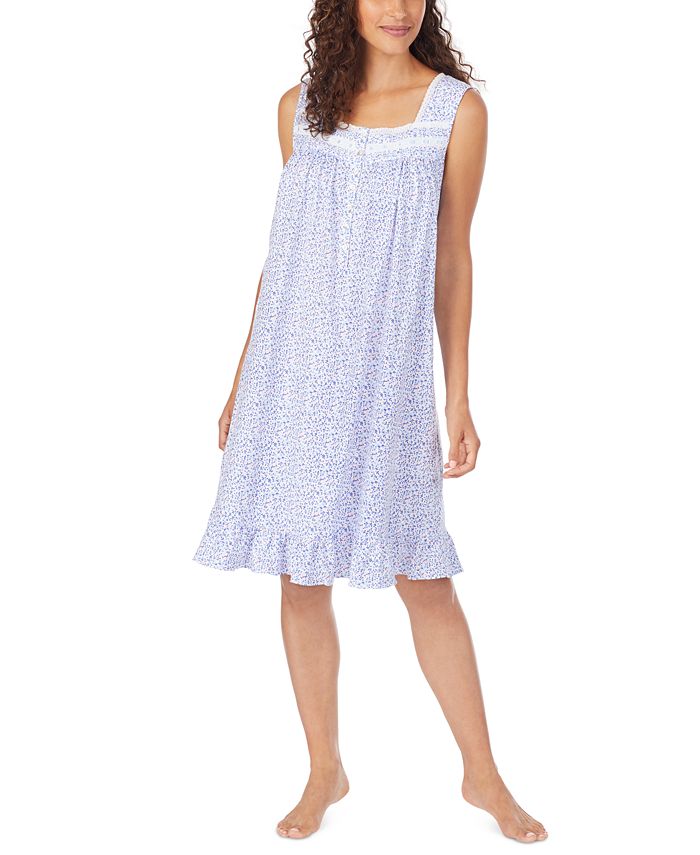 Eileen West Cotton FloralPrint Knit Nightgown Macy's