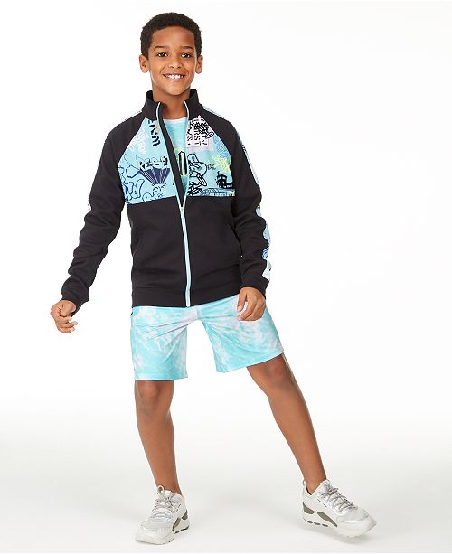 Ideology Big Boys Visionary Graffiti Track Jacket Logo Print T Shirt Side Inset Shorts Created For Macy S Reviews Sets Outfits Kids Macy S