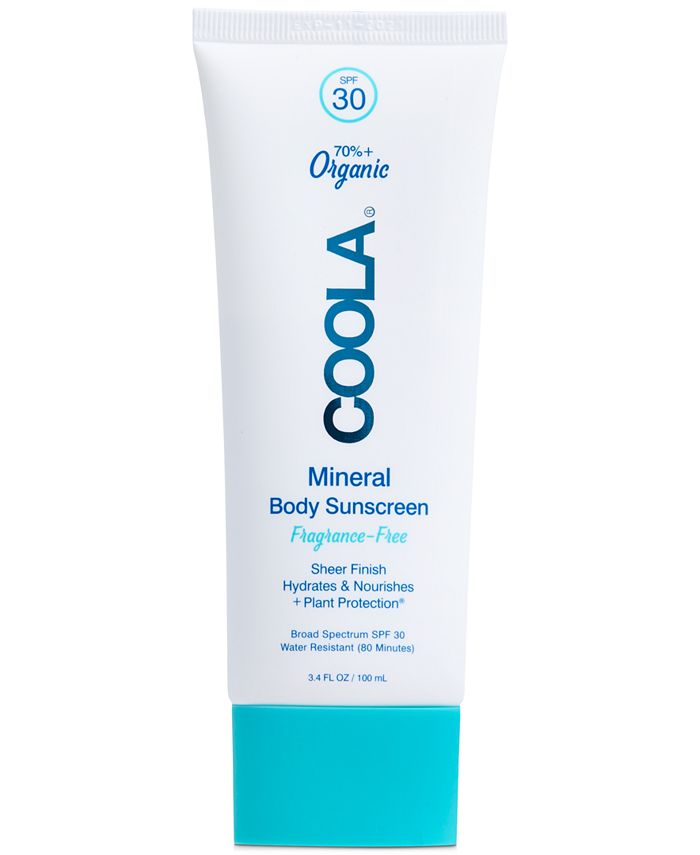 COOLA Mineral Body Organic Sunscreen Lotion SPF 30 Fragrance Free, 3.