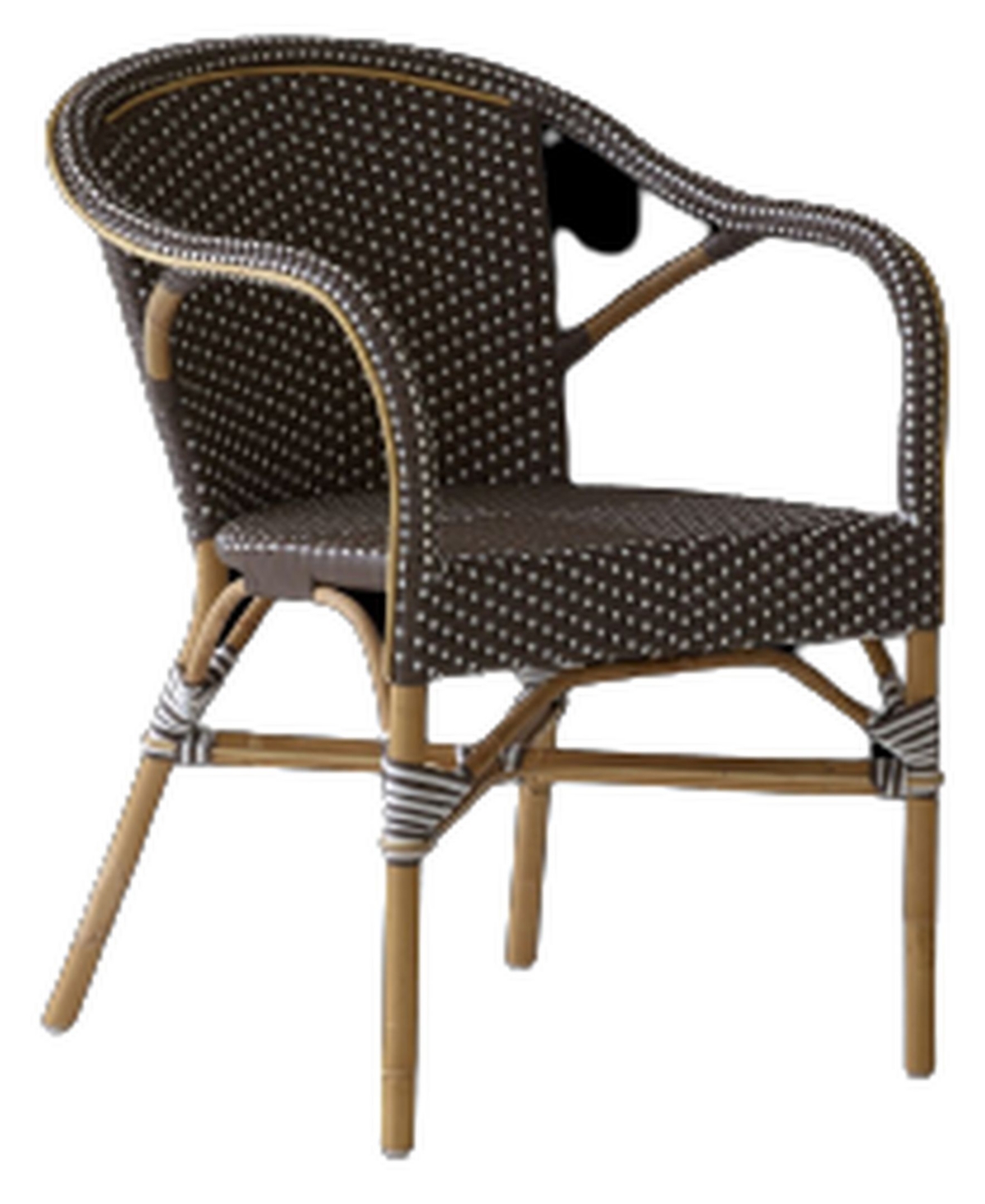 Shop Sika Design Madeleine Arm Chair In Cappuccino,white Dots