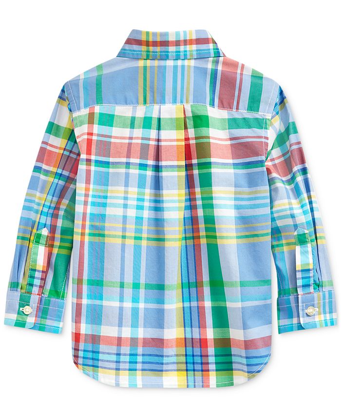 Polo Ralph Lauren Baby Boys Plaid Cotton Poplin Shirt - Macy's