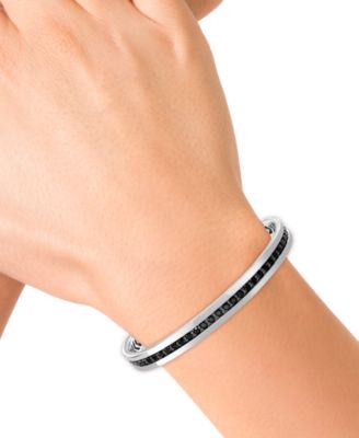 EFFY&reg; Black Spinel Cuff Bracelet in Sterling Silver