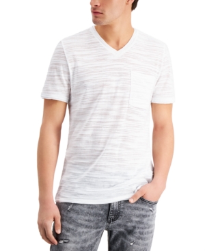 Inc Men's Broken-Stripe V-Neck T-Shirt Created for Macy's