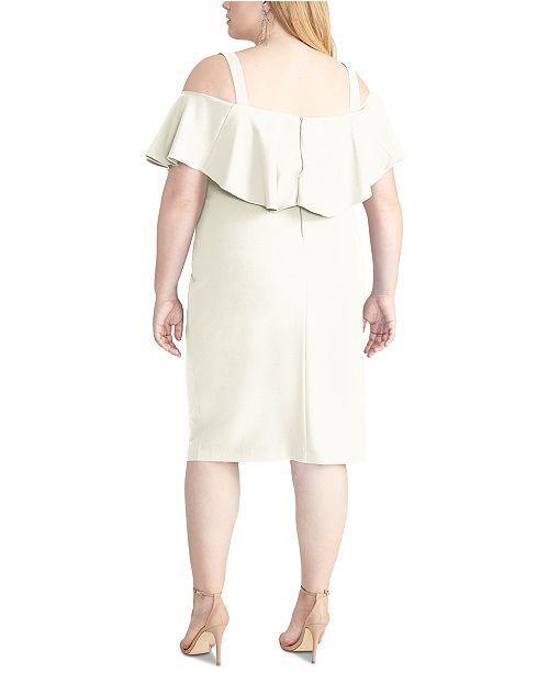 RACHEL Rachel Roy Trendy Plus Size Marcella Flounce Cold-Shoulder Dress ...