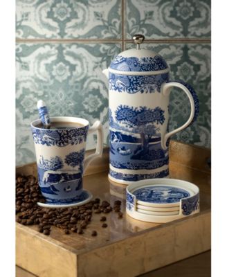 Blue Italian 5-Piece Ceramic Coaster Set
