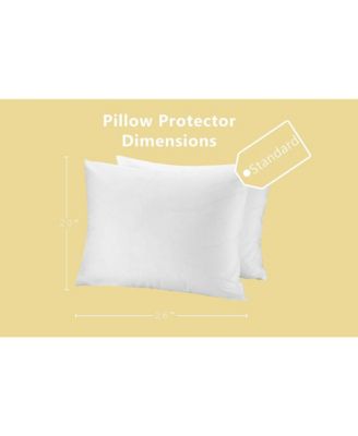 Circles Home 100% Cotton Pillow Protector with Zipper – White (4 Pack)