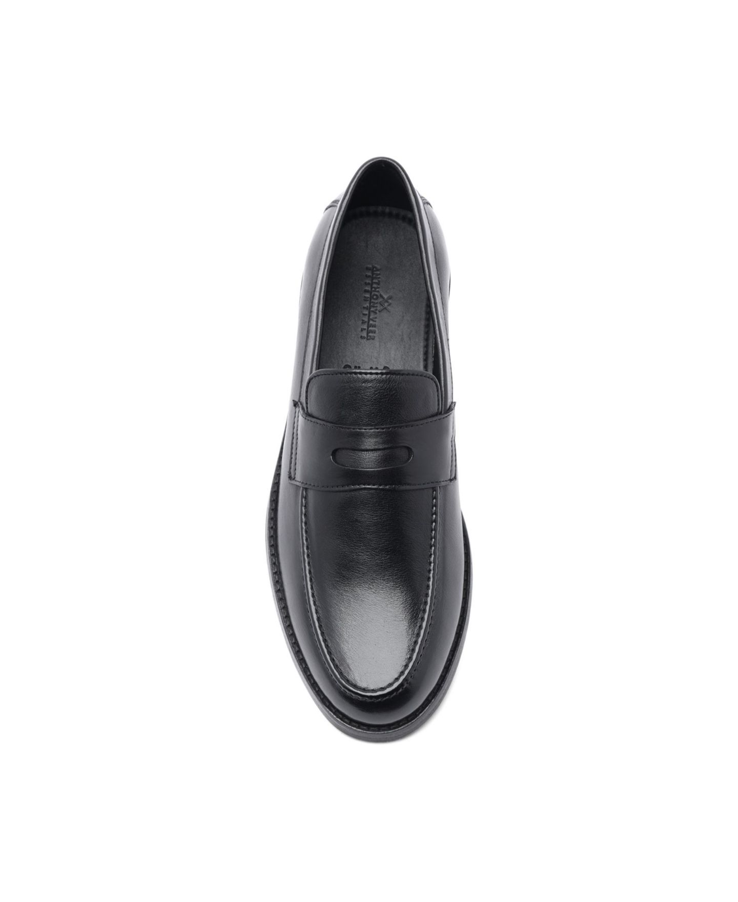 Мужские туфли Anthony Veer Sherman Penny Loafer Slip-On Leather, цвет: Чёрный — фото 4