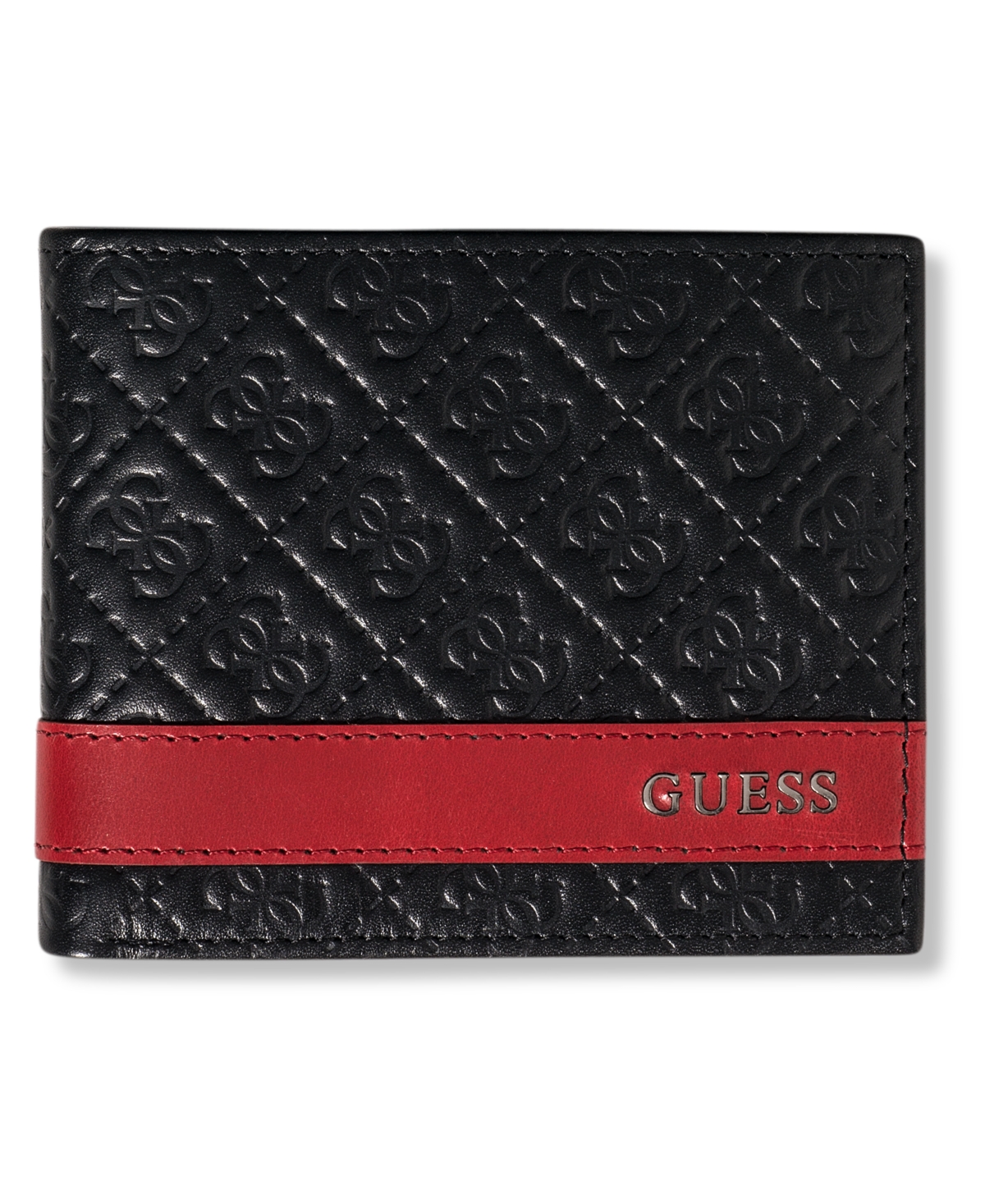 Guess Men's Mesa Billfold Men's Leather Wallet In Black W,red