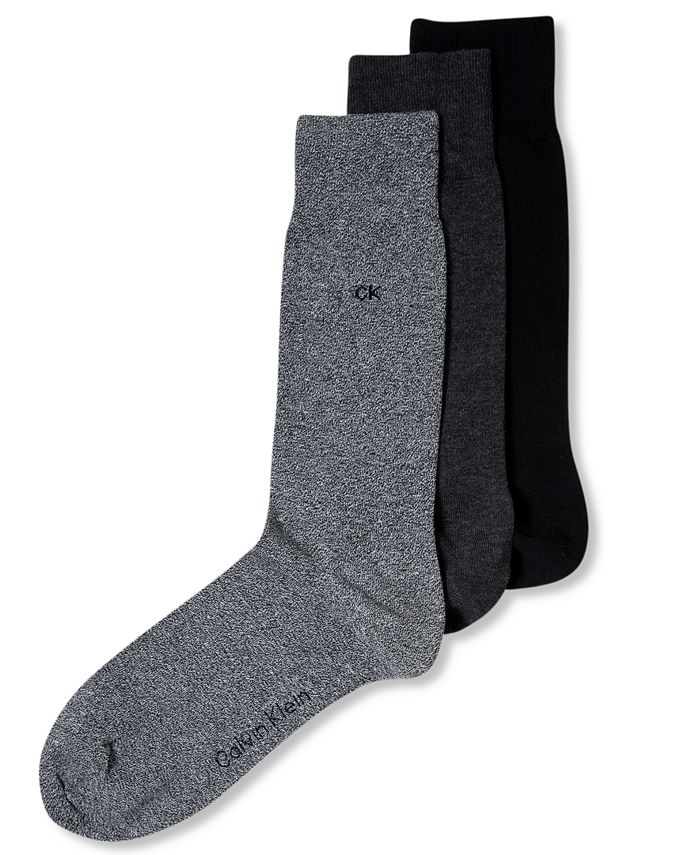 Calvin Klein - Socks, Combed Flat Knit Crew 3 Pack