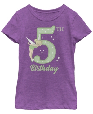 Big Girls Tinkerbell Tink 5th Birthday Short Sleeve T-shirt