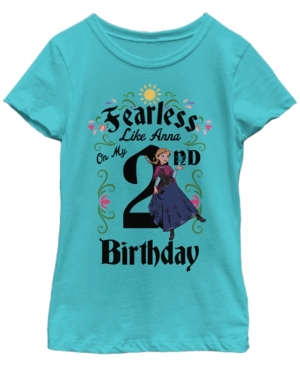 Big Girls Frozen Anna Birthday 2 Short Sleeve T-shirt