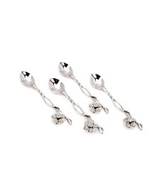 Spoons with Jeweled Flower, Set of 4