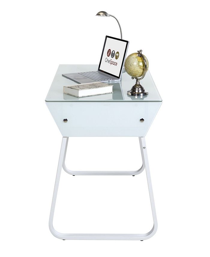 OneSpace Ultramodern Glass Computer Desk with Drawers Macy's