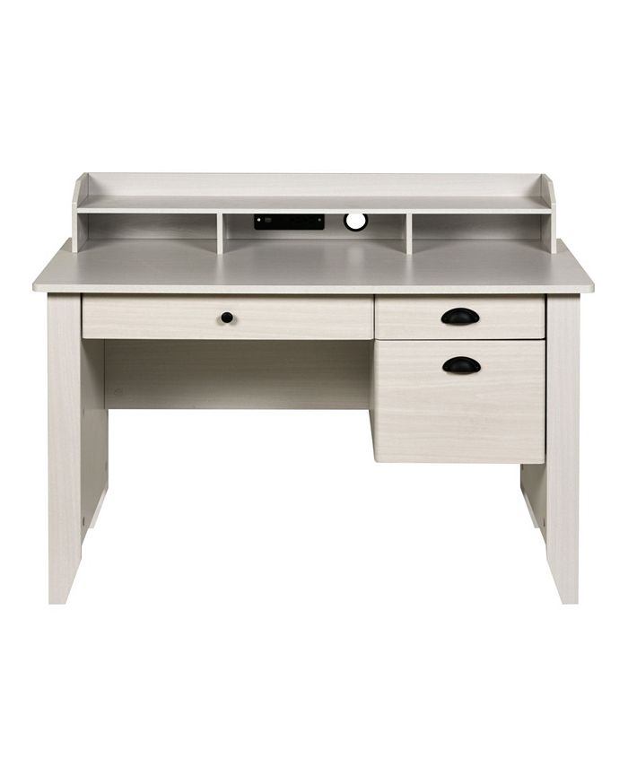 OneSpace Executive Desk with Hutch, USB and Charger Hub Macy's