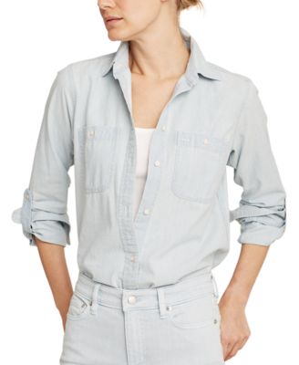 Lauren Ralph Lauren Cotton Chambray Shirt & Reviews - Tops - Women - Macy's