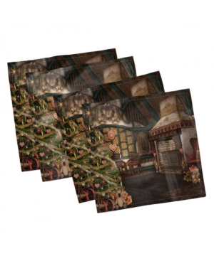 Ambesonne Christmas Set of 4 Napkins 12