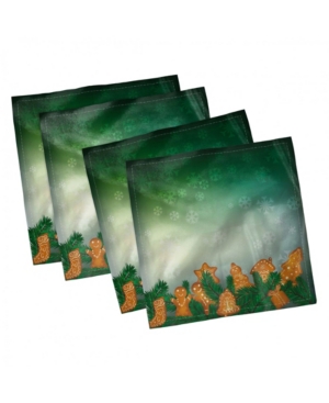 Ambesonne Gingerbread Man Set of 4 Napkins 12
