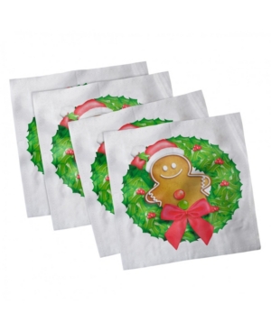 Ambesonne Gingerbread Man Set of 4 Napkins 12