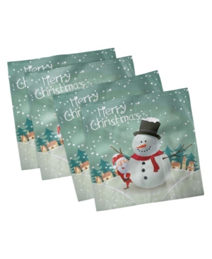 Ambesonne Christmas Set of 4 Napkins 12