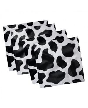 Ambesonne Cow Print Set of 4 Napkins 12