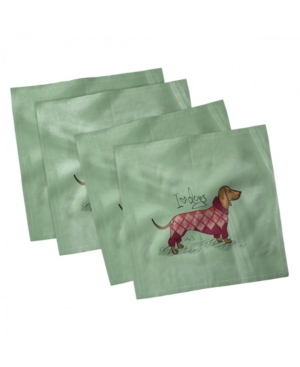 Ambesonne Dachshund Set of 4 Napkins 12