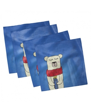 Ambesonne Polar Bear Set of 4 Napkins 12