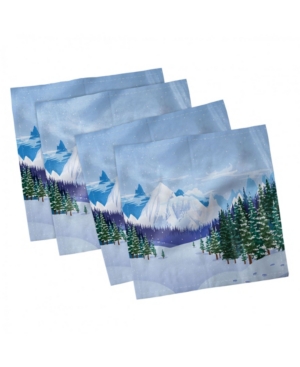 Ambesonne Winter Set of 4 Napkins 12