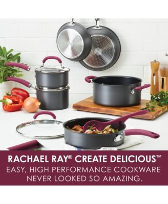 Create Delicious Hard-Anodized Aluminum 11-Pc. Nonstick Cookware Set