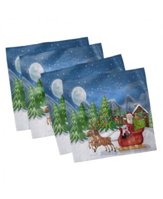 Ambesonne Christmas Set of 4 Napkins, 18" x 18"