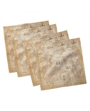 Ambesonne Map Set of 4 Napkins 18