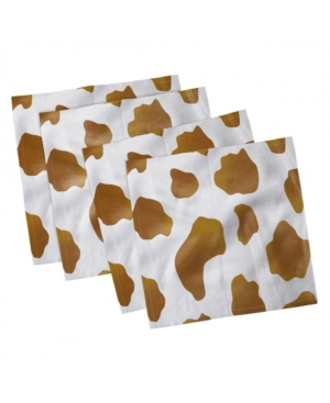 Ambesonne Cow Print Set of 4 Napkins 18