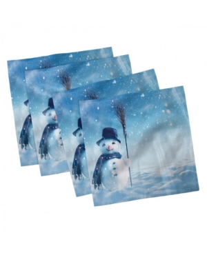 Ambesonne Snowman Set of 4 Napkins 18