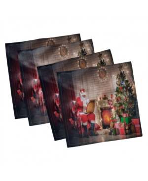 Ambesonne Santa Set of 4 Napkins 18