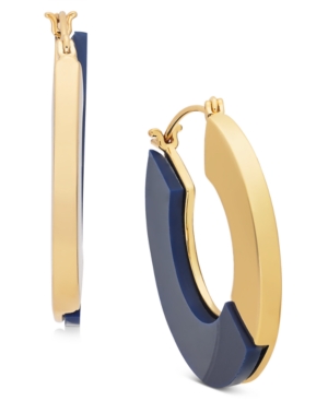 image of Alfani Gold-Tone & Colored Medium Flat Hoop Earrings, 1.5