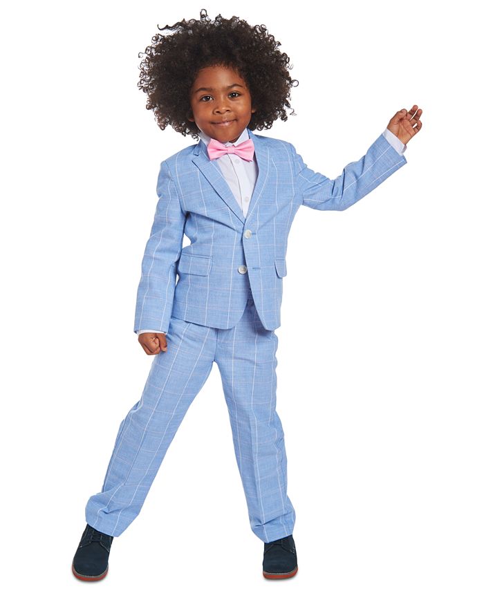 Nautica Toddler Boys 4 Pc. Blue Windowpane Suit Set Macy s